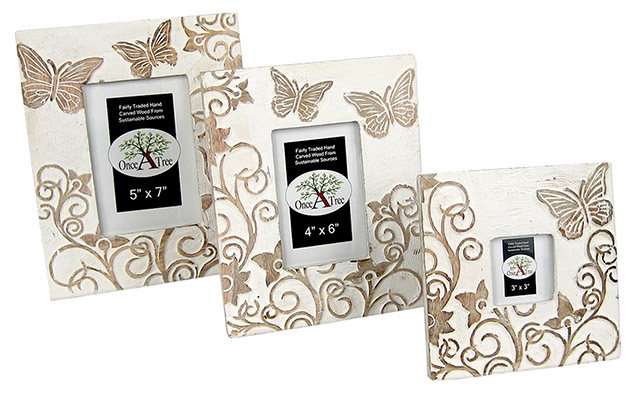 Butterfly Design Set Of 3 Photo Frames